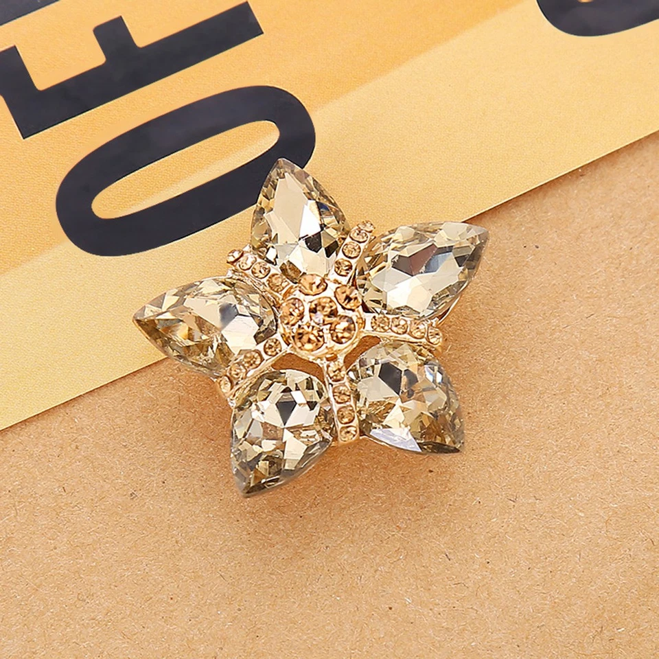 35mm Star Diamante Button Crystal Rhinestone Shank DIY Sew on Bling Craft - Image 1 of 1