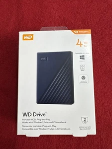 Unidad WD Portátil 4 TB HDD Disco Duro Externo Windows + Mac + Chromebook Nuevo - Imagen 1 de 9