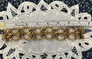 Vintage Juicy Couture Heavy Double Gold Tone Link Bracelet - Picture 1 of 9