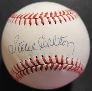 STEVE CARLTON IP SIGNED AUTOGRAPHED RAWLINGS BASEBALL PHILLIES MLB HOF - Picture 1 of 2