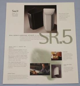 RARE_Vintage_ Snell Acoustics SR.5 Original 2-page Sales Brochure - Imagen 1 de 1