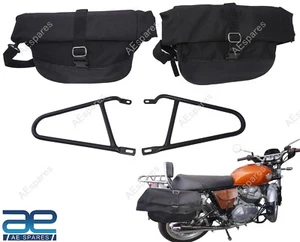 Soft Pannier Bags With Mounting Rails For Royal Enfield Interceptor & GT 650 @RE - Picture 1 of 10