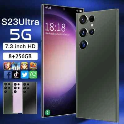 Unlocked 7.3 inch 8GB+256GB Android Ultra 5G Smartphone Dual SIM Mobile Phone - Image 1 of 4