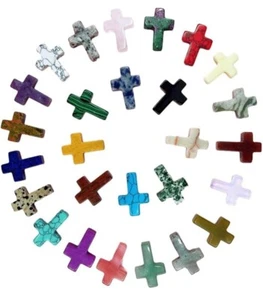 20PCS Cross Crystal Stones Bulks Natural Crystal Gemstones Cross Shaped Assorted - Picture 1 of 6