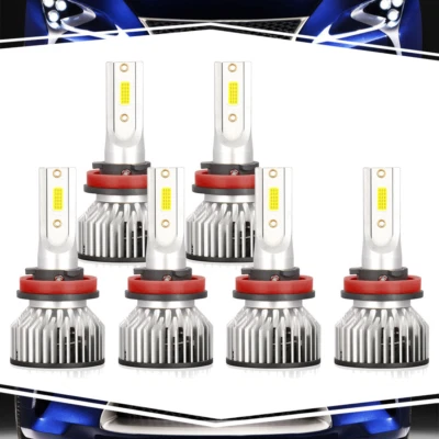 For Nissan Rogue 2018 3 Pair 6000K 3x H8/H9/H11 Headlight Fog Light Bulbs - Image 1 of 4