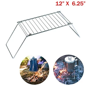 Steel Folding Camping Pack Grill Portable Outdoor BBQ Camp Fire Grilling Cooking - Picture 1 of 4