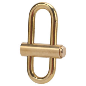 Brass Lock Clip Key Holder Slide Locking Carabiner Oval Portable For Hiking