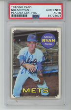 1969 Topps #533 Nolan Ryan Autographed PSA Slabbed Signed Auto Met's 1969 Champs