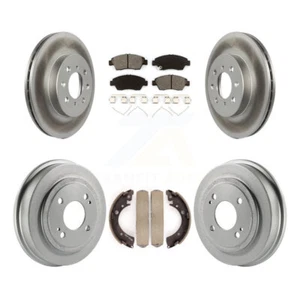 Front Rear Coated Brake Rotor Semi-Metallic Pad Drum Kit For 2007-2008 Honda Fit - Picture 1 of 10