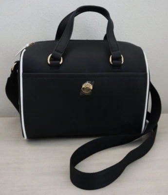 Tommy Hilfiger 69JA913-001 Women's Black/White Trim Crossbody Satchel Bag $118 - Image 1 of 4