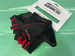 Guantes de carrera LOOK medio dedo en carretera (negro-rojo) - Imagen 1 de 5