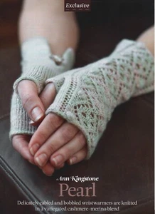 PEARL LACE WRISTWARMER MITTS Knitting Pattern - ANN KINGSTONE / Skein Queen 4ply - Picture 1 of 4