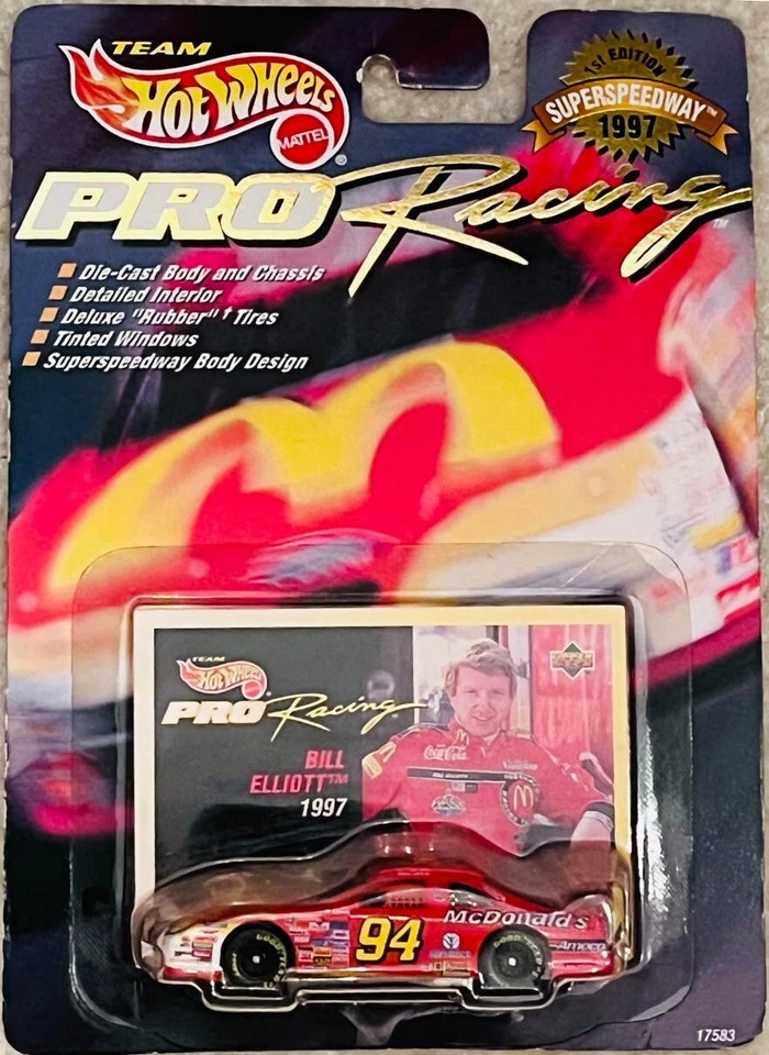 Coche diecast Team Hot Wheels Mattel 1997 NASCAR Pro Racing ELLIOTT #94 FORD 1/64 Foto 1 de 1