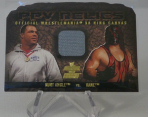 WWF KURT ANGLE VS KANE WrestleMania Card 2002 WWE RAW VS. SMACKDOWN FLEER relic