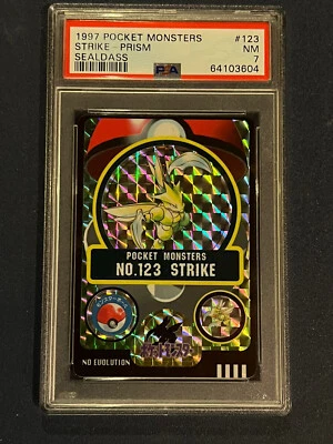 1997 Scyther Prism #123 Pokemon Bandai Sealdass Sticker PSA 7 Strike Promo - Image 1 of 2