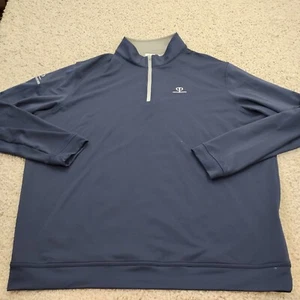 Peter Millar Sweater Mens 2XL XXL Blue 1/4 Zip Golf Performance Preppy Outdoor - Picture 1 of 14