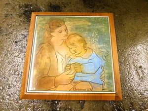 Azulejo de pared de arte de cerámica de colección numerado Picasso Estate madre e hijo 1976 - Imagen 1 de 9