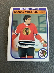1982-83 O-Pee-Chee Hockey Doug Wilson Card, #77 Black Hawks - Picture 1 of 2