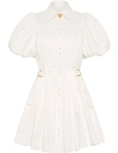 Aje prairie pleated mini dress white size 8 - Picture 1 of 5