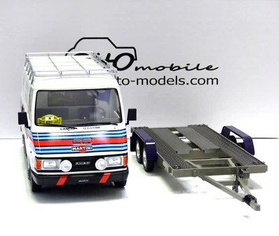 Fiat 242 + Car Trailer Martini Team WRC Rallye Monte Carlo 1983 1:18 OT360 Otto - Image 1 of 4