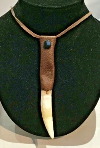 Genuine Crocodile tooth kangaroo Leather Band Adjustable exotic necklaces gifts - Picture 1 of 5