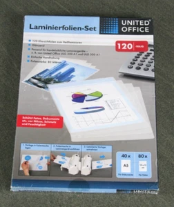 Laminierfolien-Set mit 120 Stück von United Office 40x Din A5 80x für Fotos - Bild 1 von 2