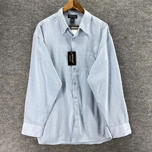 New Montage Shirt Men XL Blue Button Up Collared Long Sleeve Pockets Regular Fit - Picture 1 of 9