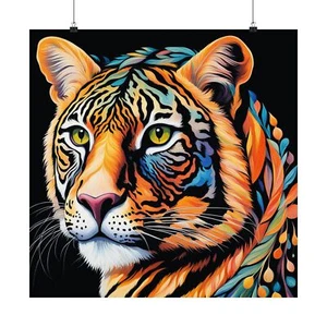 Vibrant Tiger Art - Colorful Fur Wildlife Poster - Picture 1 of 29