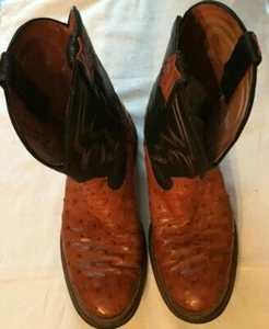 Botas Boulet Para Hombre Pluma Avestruz Punta Redonda Para Hombre 9 1/2 E - Imagen 1 de 11