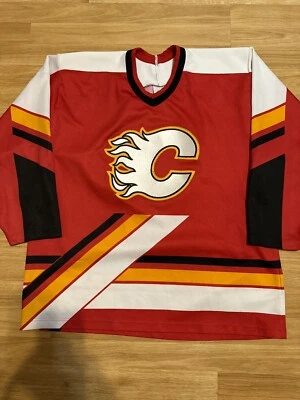 CCM Calgary Flames Pedestal NHL Hockey Jersey Vintage Red Away Adult Men’s L - Image 1 of 2