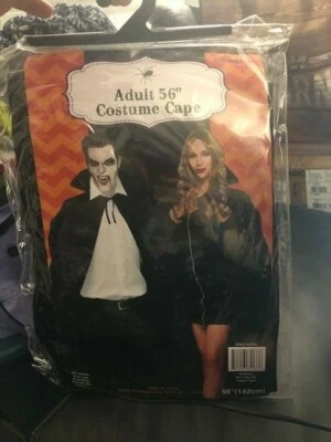 56" Black Adult Unisex Costume Cape New!!! - Image 1 of 2