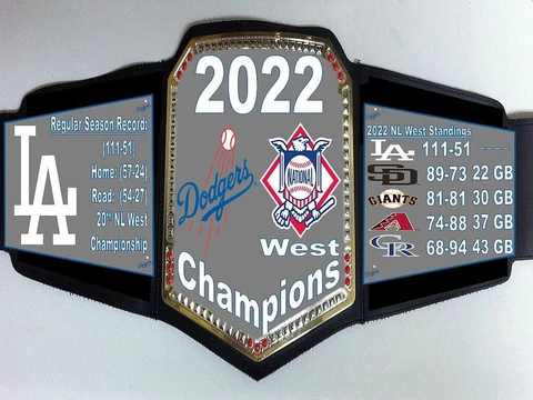 Los Angeles Dodgers 2022 National League West Division Champions Title Belt Cover