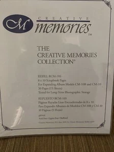 CREATIVE MEMORIES 8 X 10 REFILL PAGES 15 PGS SCRAPBOOK NIP RCM-10S - Picture 1 of 4