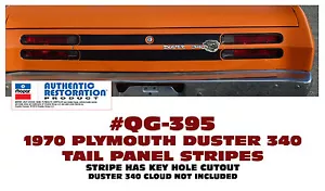 QG-395 1970 PLYMOUTH DUSTER - TAIL PANEL STRIPE - APPLY BETWEEN TAIL LIGHTS - Foto 1 di 1