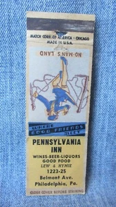 Sexy Woman Pennsylvania Inn Philadelphia PA Vintage Matchbook Cover LC3 - Picture 1 of 2