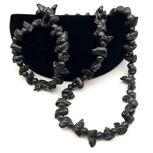 Oaxaca Barro Negro Necklace 33" Strand Black Pottery Birds - Picture 1 of 4