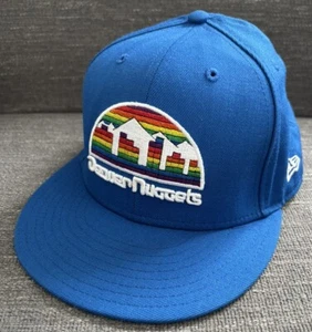 Denver Nuggets New Era 100% Wool Fitted Baseball Hat Hardwood Classics Sz 7 3/8 - Picture 1 of 14