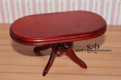 DELPRADO Esszimmer-Tisch Mahagony - Miniatur für Puppenhaus Puppenstube 1:12