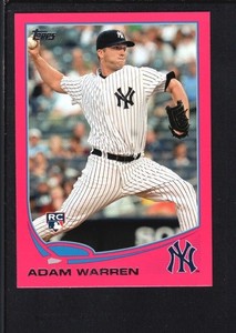 ADAM WARREN 2013 TOPPS MINI #469 PINK PARALLEL YANKEES SP #04/25