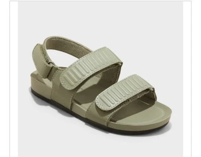 Sandalias Kody para niños pequeños - Plantilla contorneada Cat & Jack™ verde gancho y bucle talla 7T Foto 1 de 4