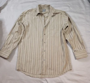 Camicia elegante Lacoste uomo 40 beige a righe con bottoni - Foto 1 di 12