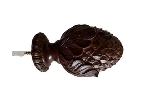 2 Pairs Kirsch Wood Trends Pinecone Pole Finials 1 3/8" Diameter Pole Dark Brown - Picture 1 of 9
