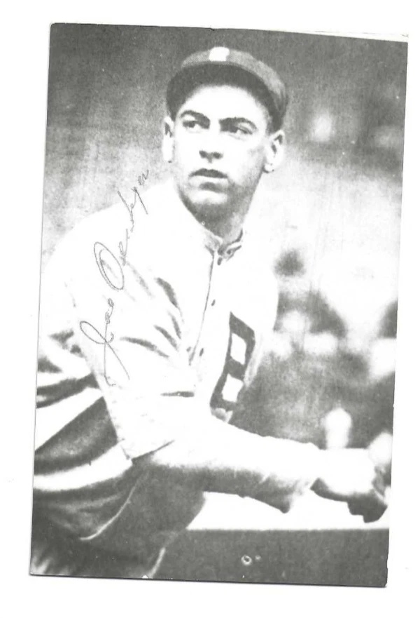 Joe Oeschger Autographed Rowe Postcard Photo Boston Braves Baseball Star - Image 1 of 1