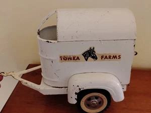 Remolque para caballos Tonka Farms vintage años 60 acero prensado falta puerta trasera - Imagen 1 de 7