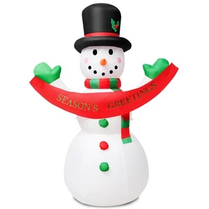 Costway 6FT LED Muñeco de Nieve Navidad Inflable Decoraciones Interior y Exterior Regalo Vacaciones - Imagen 1 de 6