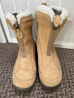 Botas para mujer Columbia "Vallara" 6 marrón impermeables gamuza cremallera media Foto 1 de 4