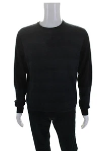 CK Calvin Klein Mens Long Sleeve Crew Neck Tight Knit Sweater Black Size Large - Picture 1 of 6