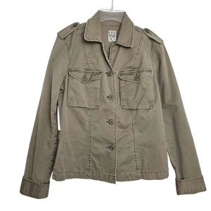 Giacca donna Lucky Brand KH1 kaki cargo militare invecchiato Y2K taglia S grunge - Foto 1 di 9