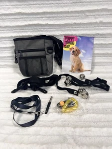 AmzPets Puppy Dog Training Kit w Guide Treat Bag Clicker Whistle Bells - Picture 1 of 10