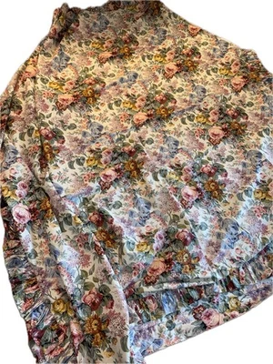 Ralph Lauren Allison Multi Floral Full/Queen Ruffled Duvet Cover Roses Ribbons - Image 1 of 4